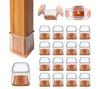 4/8/16/24 pezzi Protezioni per le gambe della sedia quadrate, Cuscinetti in silicone per mobili per pavimenti in legno duro, Pattini per mobili per gambe di sedie, Protezioni per pavimenti rettangolar