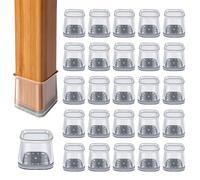 4/8/16/24 pezzi Protezioni per le gambe della sedia quadrate, Cuscinetti in silicone per mobili per pavimenti in legno duro, Pattini per mobili per le gambe delle sedie, Protezioni per pavimenti retta