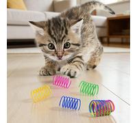 4/8/80 pezzi Giocattoli per gatti in plastica colorata brillante a molla, giocattoli interattivi a spirale per il gioco in casa, adatti per gattini e gatti adulti, giocattoli per mordere, spingere e i