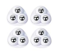 4/8 pezzi autoadesivi mute ball ruota universale 4/3/2/1 perline ruote for mobili ruote in acciaio inox puleggia di rotazione(White Style C,8pcs)