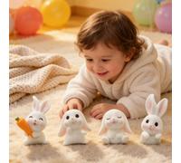 4/8 pezzi Graziose miniature in resina a forma di coniglietto, decorazioni a forma di coniglietto, adatte per la decorazione della cameretta del bambino, Natale, Pasqua, giardino in miniatura fai-da-t