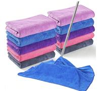 4/8 pezzi Panni per pulizia in microfibra riutilizzabili e lavabili, adatti per mocio, pavimenti e pulizia di finestre, stile moderno, in tessuto non tessuto, assorbenti e ad asciugatura rapida Grigio