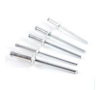 (4,8 x 25 mm) 50 rivetti in alluminio con flangia in acciaio a testa grande e mandrino in acciaio corpo in alluminio, dimensioni opzionali, ciechi a cupola per fai da te in pelle artigianale borsa