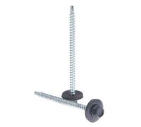 4.8 x 80 mm, viti per tetti multicolore autoforanti a testa esagonale (RAL7024 Grigio grafite) con rondella di tenuta in EPDM, vite per tetti in lamiera zincata antiruggine 50 pezzi