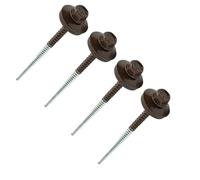 4.8 x 80 mm, viti per tetti multicolore autoforanti a testa esagonale (RAL8019 Grigio Marrone) con rondella di tenuta in EPDM, vite per tetti in lamiera zincata antiruggine 50 pezzi