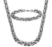 4-8mm Acciaio Inox Bizantina Catene Collana E Bracciale Moda Gioielli Set