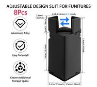 4/8pcs 5/10cm Regolabile Sedia Rialzi Morsetto Altezza Resistente Per Divano
