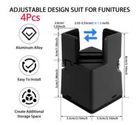 4/8pcs 5/10cm Regolabile Sedia Rialzi Morsetto Altezza Resistente Per Divano