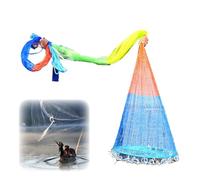 4.9-11.8' Raggio Multicolore Principianti Lanciare Retino, Rete da Pesca Monofilamento Piegata Spin Rete Esca for Laghi Fiumi Secca(Radius 1.8m/5.9ft)