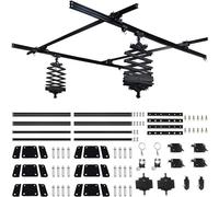 4,92 m x 4,92 m, sistema di binari da soffitto per studi fotografici, sistema di supporto per illuminazione per studio fotografico, set di binari con pantografo abbassabile da 43 - 200 cm, 4 binari +