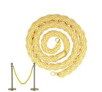 4.9ft Twisted HempStanchion Rope - Natural Decorative Barrier Cord for Hotels, Weddings, Events, and Banquets | Safety Cord Crowd Control Rope for Banks, Museums, and Construction Areas