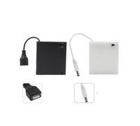 4 AA USB/DC Powered Battery Case Storage Case Stand LR6 Container with LED Light Strip Lead Cable(Black DC Box)