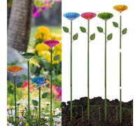 4 abbeveratoio per insetti da 63 x 9 cm, in metallo, a forma di fiore, per il giardino, per fornire una fonte sicura di acqua potabile per impollinatori api