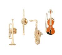 4 Accessori per strumenti musicali Spille per chitarra smaltate con dettagli Spilla in metallo per la decorazione capispalla Spille in stile rock per chitarristi