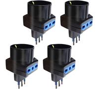 4 ADATTATORE EXTRASTAR TRIPLA SPINA 16A 2 PRESE BIPASSO 10/16A PRESA SCHUKO 10A