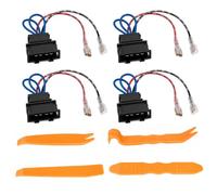 4 Adattatori Altoparlanti Auto a DIN, 4 Pin con Leve per Smontaggio | Compatibile con VW Golf 4 5 6 7 8 Audi A3 Seat Ibiza Skoda Fabia Porsche Cayenne, 4 cavi e 4 leve senza tagliare i fili