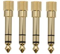 4 adattatori audio in ottone per cuffie e amplificatori, durevoli, per il trasferimento del suono.