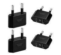 4 adattatori da viaggio US a UE, spina USA a 2 pin, compatibile con dispositivi con alimentatore di rete statunitense per America, Canada, Messico, Spagna, Egitto