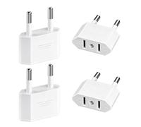 4 adattatori da viaggio US a UE, spina USA a 2 pin, compatibile con dispositivi con alimentatore di rete statunitense per America, Canada, Messico, Spagna, Egitto