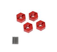 4 adattatori esagonali per ruote in metallo, parti aggiornate per ARRMA 1/10 granito Senton Big Rock VORTEKS Typhon RC auto (rosso)