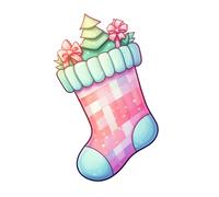 4 adesivi auto 18 x 18 pastello Kawaii Natale vinile sticker