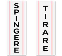 4 Adesivi con scritta SPINGERE e 4 TIRARE cm 15x5 | Targhette per Porte e Altro | In Vinile Adesivo Resistenti alle Intemperie | 8 Adesivi totali