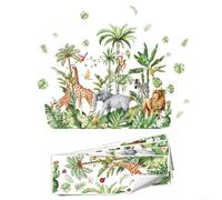 4 adesivi da parete a tema giungla, decorazione perfetta per stanze dei bambini e ambienti di apprendimento