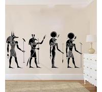 4 adesivi da parete con divinità dell'antico Egitto, per camera da letto e soggiorno, divinità Anubis Horus Satis, decalcomania da parete in vinile, decorazione per la casa, 25 cm x 4 pezzi