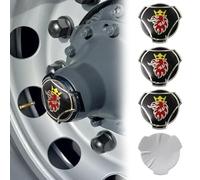 4 adesivi Griffin in alluminio per cerchioni di camion Scania, coprimozzo, emblema adesivo, colore nero