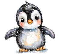 4 adesivi in vinile a forma di pinguino, non trasparenti, impermeabili, 1@ 20 cm di altezza, ideali per WC, auto, scatola dei giocattoli, parete, altezza 3@ 7 cm, ideali per telefono, tazze, barattoli