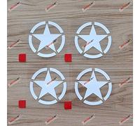 4 Adesivi in Vinile per Auto con Stella dell'Esercito della seconda Guerra Mondiale, Bianchi, da 5,1 cm, Adatti per Jeep Toyota Willys Style a