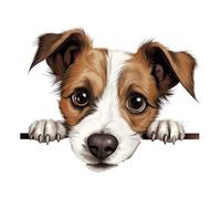 4 adesivi in vinile per porta Jack Russel, resistenti alle intemperie, resistenti e vivaci, ideali per porte, custodie per telefono, tazze, bicchieri da vino, WC, auto, pareti e tutti i progetti