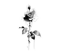 4 Adesivi Per Tatuaggio Semipermanenti Con Rosa Spinosa, Impermeabili, A Lunga Durata, Per Tatuaggi Su Succo Di Erbe