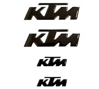 4 Adesivi Resinati 3D Stickers per moto KTM - 2 pz. cm 10 + 2 pz. cm 5 - Nero