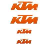 4 Adesivi Resinati Gel 3D Stickers Vari colori Stemma Logo compatibile con moto KTM (Arancio)