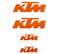 4 Adesivi Resinati Stickers 3D per moto KTM - 2 pz. cm 13 + 2 pz. 7 cm - Arancio