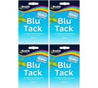 4 adesivi versatili Blue Tac multiuso riutilizzabili per pareti, poster e molto altro ancora, originali, senza segni e trasparenti