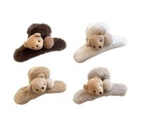 4 adorabili fermagli per capelli a tema orso di peluche da donna, morbidi e confortevoli, tengono saldamente in posizione per tutti i giorni accessori alla moda copricapo alla moda