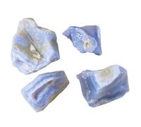 4 Agata Blu Grezza, Gemme Grezze di cristally di Agata Blu, Campione Minerale, Pietra Diffusore di Aromaterapia per Decorazioni, Collane di Pietre Preziose