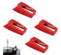 4 aghi di ricambio per giradischi, punte diamantate per giradischi, punta rubino, ricambio per giradischi, per giradischi in vinile, LP, fonografo, la maggior parte dei giradischi