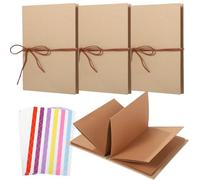 4 album di ritagli a fisarmonica con otto adesivi angolari, copertine in carta kraft marrone, mini album personalizzabili per coppie, amici e regali sentiti, ideali per conservare i ricordi