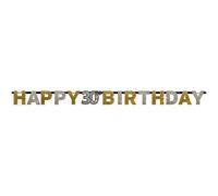 4 Amscan 120207 2 m x 16 cm, motivo: 30° compleanno, Happy Birthday-Striscione Prismatic