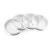 4 anelli di centraggio in lega di alluminio color argento da 73,1 a 66,1 mm (solo adatti per mozzi con diametro di 66,1 mm con centro ruota di 73,1 mm)