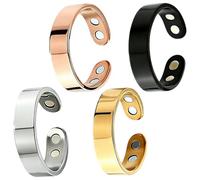 4 anelli magnetici per donne e uomini, anello regolabile in acciaio inox | Fidget Rings Fidget Rings per donne ansia per dormire meglio Riduzione dell'ansia migliora il benessere generale