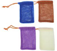 4 asciugamani esfolianti da bagno con sacchetto di schiuma per sapone, grado professionale per prestazioni quotidiane, accessorio essenziale per la pratica e l'apprendimento