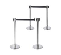 4 aste moderne autoportanti, con 2 m, nastro di avvertimento retrattile, barre di intercettazione, pali di bloccaggio, set base in gomma a 4 vie