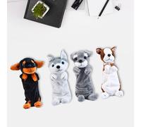 4 astucci per matite a forma di cane di peluche, astucci per cosmetici,