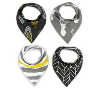 4 bambini unisex da bambino Bandana Drool Bavaglini con bottoni morbido cotone biologico unico doccia set regalo Super Assorbente per dentizione Feeding Fashion regolabile