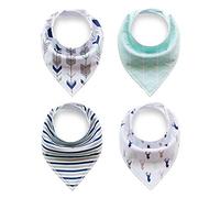4 bambini unisex da bambino Bandana Drool Bavaglini con bottoni morbido cotone biologico unico doccia set regalo Super Assorbente per dentizione Feeding Fashion regolabile
