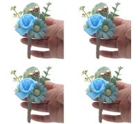 4 bambole da sposa Boutonniere rosa sul petto
